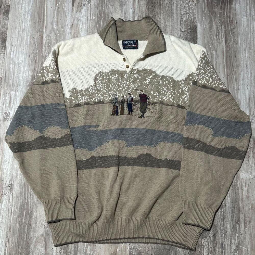 Authentic Vintage 90s golf grandpacore knitwear sportswear sweater